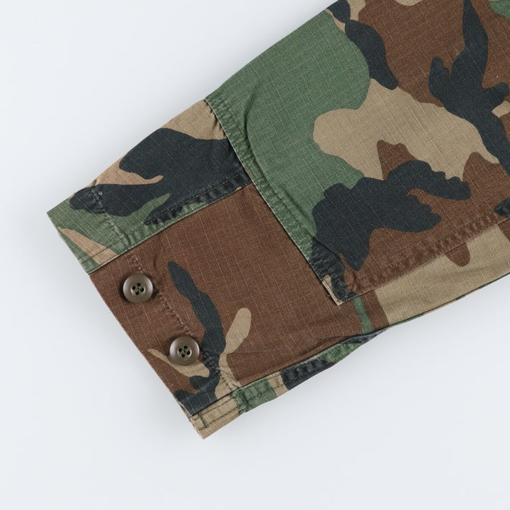 80'S US Military Genuine Camouflage Pattern Woodland Camo BDU Military Jacket Made in USA MEDIUM-REGULAR Men's M equivalent Vintage /eaa513604