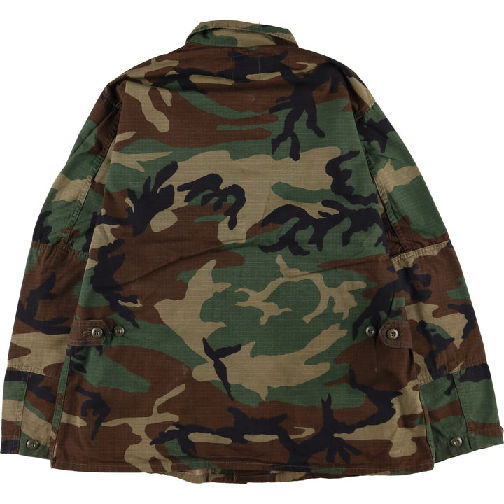 90'S US Military Genuine Camouflage Pattern Woodland Camo BDU Military Jacket Made in USA LARGE-REGULAR Men's L equivalent Vintage /eaa513605