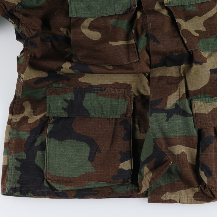 90'S US Military Genuine Camouflage Pattern Woodland Camo BDU Military Jacket Made in USA LARGE-REGULAR Men's L equivalent Vintage /eaa513605