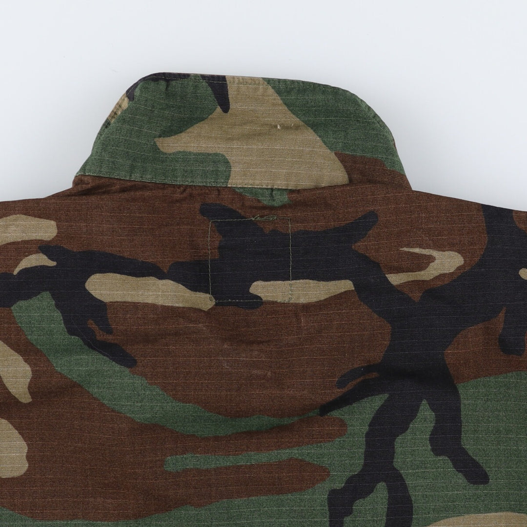90'S US Military Genuine Camouflage Pattern Woodland Camo BDU Military Jacket Made in USA LARGE-REGULAR Men's L equivalent Vintage /eaa513605
