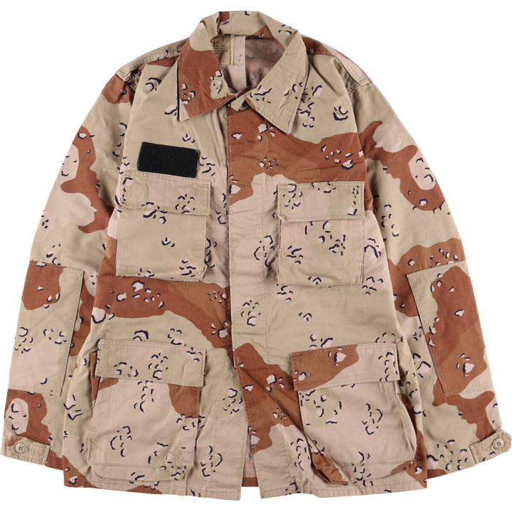 80'S US Military Camouflage Pattern 6C Desert Chocolate Chip Camo BDU Military Jacket Made in USA MEDIUM-LONG Men's M equivalent /eaa513608