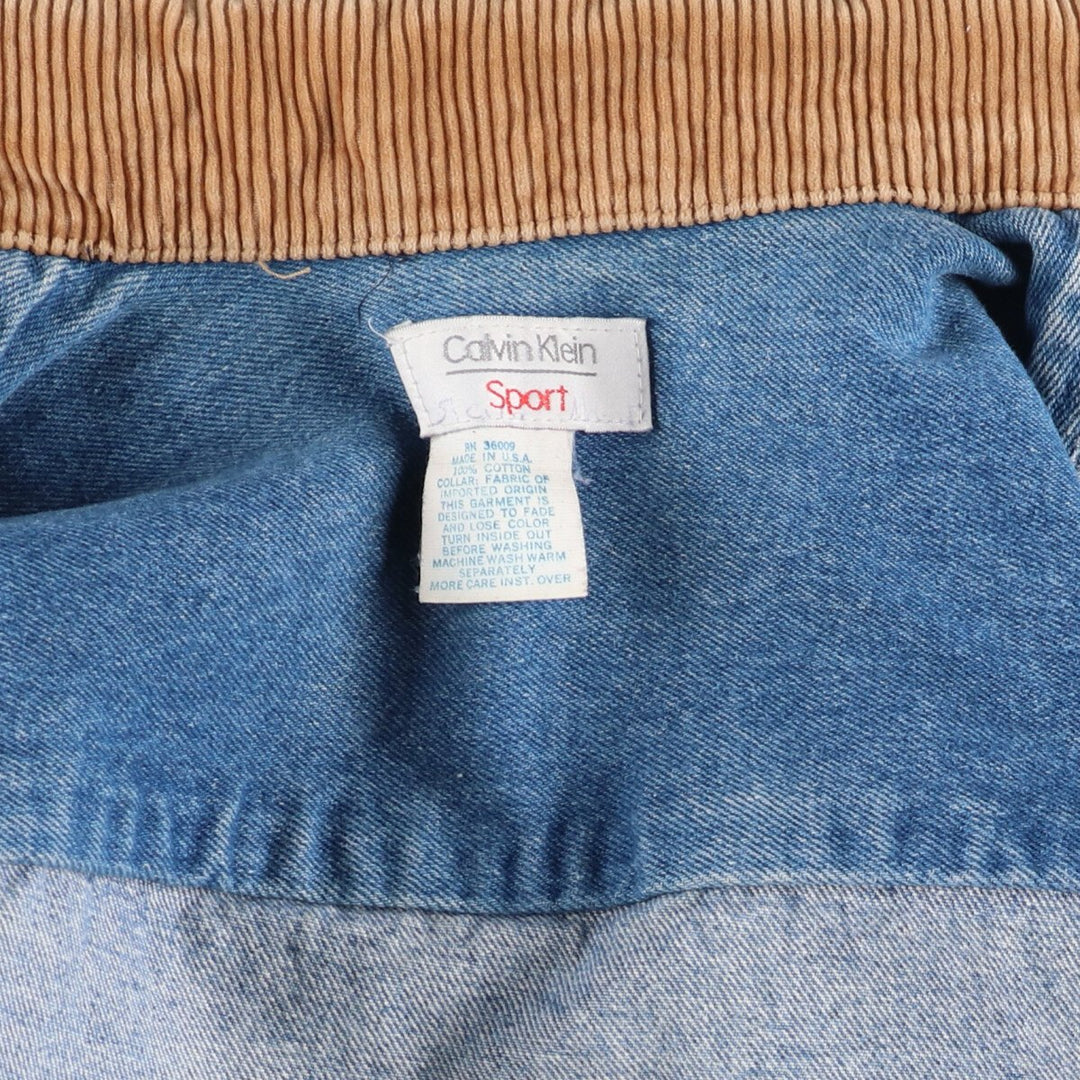 80s-90'S Calvin Klein Sport denim coverall made in USA, men's size L, vintage / eaa513637