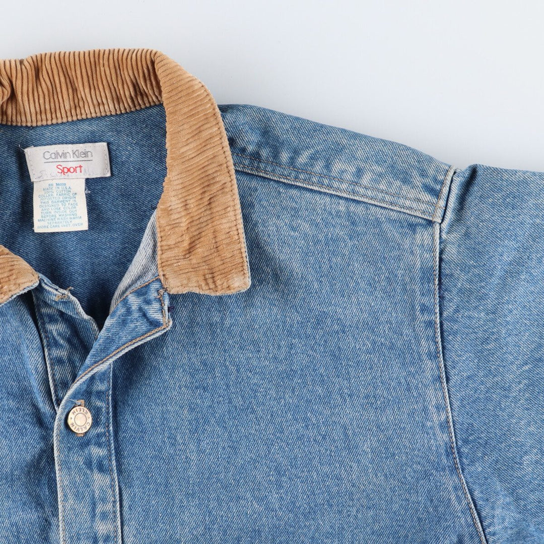 80s-90'S Calvin Klein Sport denim coverall made in USA, men's size L, vintage / eaa513637