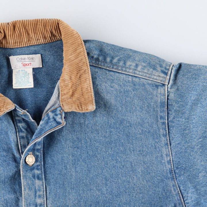 80s-90'S Calvin Klein Sport denim coverall made in USA, men's size L, vintage / eaa513637