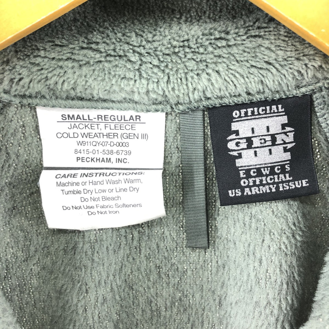 US Military PECKHAM ECWCS Military Fleece Jacket Made in USA SMALL-REGULAR Men's S equivalent /eaa513790