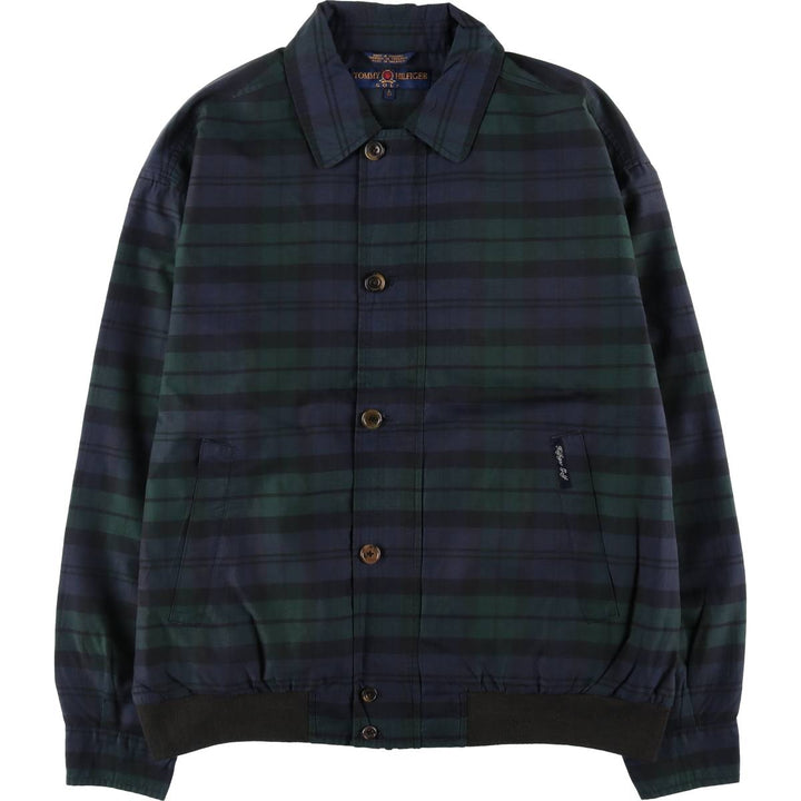 00'S Tommy Hilfiger GOLF Check Pattern Collared Cotton x Nylon Blouson Men's Size L / eaa513859
