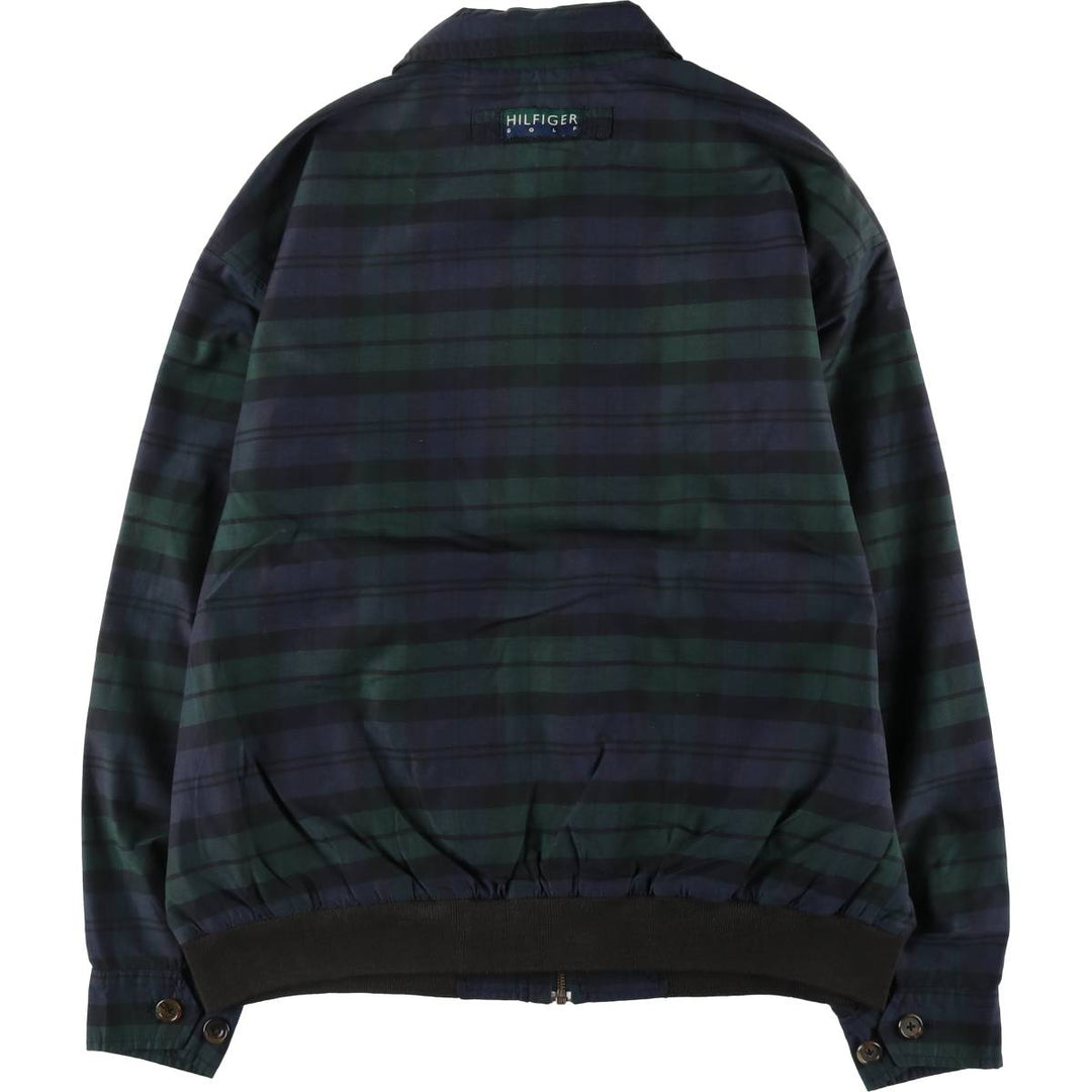 00'S Tommy Hilfiger GOLF Check Pattern Collared Cotton x Nylon Blouson Men's Size L / eaa513859