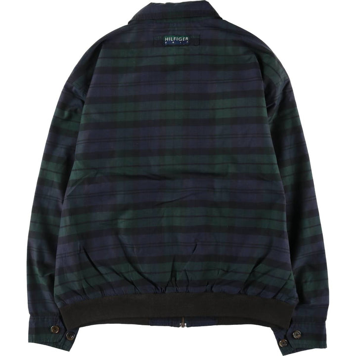 00'S Tommy Hilfiger GOLF Check Pattern Collared Cotton x Nylon Blouson Men's Size L / eaa513859