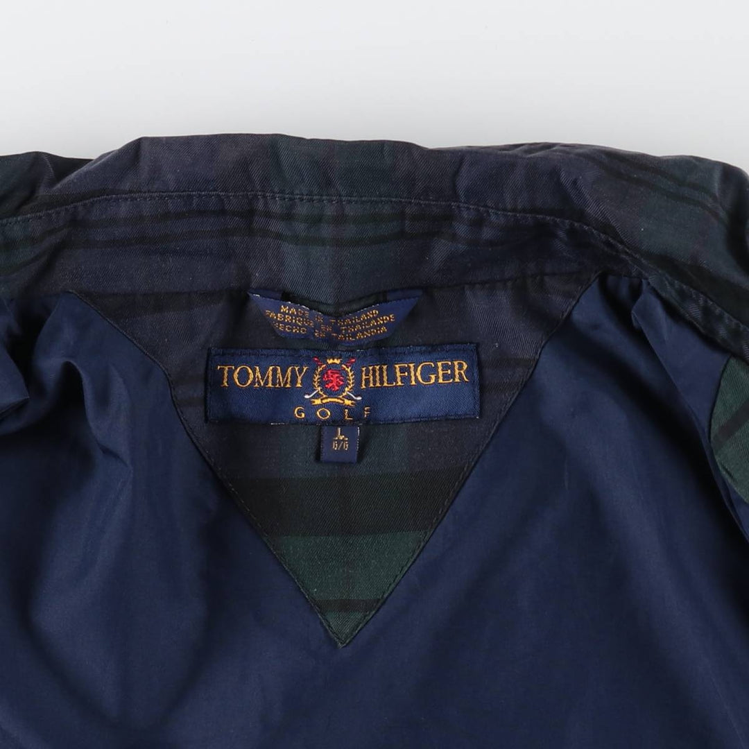 00'S Tommy Hilfiger GOLF Check Pattern Collared Cotton x Nylon Blouson Men's Size L / eaa513859