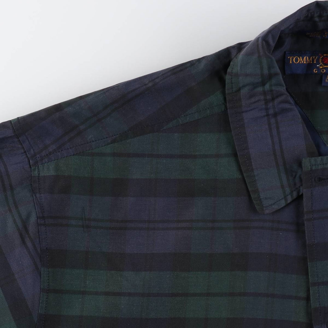 00'S Tommy Hilfiger GOLF Check Pattern Collared Cotton x Nylon Blouson Men's Size L / eaa513859