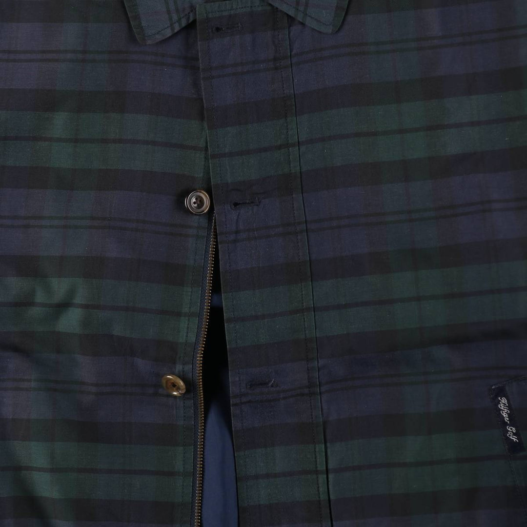 00'S Tommy Hilfiger GOLF Check Pattern Collared Cotton x Nylon Blouson Men's Size L / eaa513859
