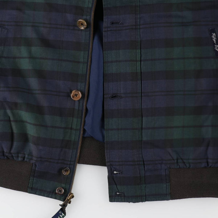 00'S Tommy Hilfiger GOLF Check Pattern Collared Cotton x Nylon Blouson Men's Size L / eaa513859