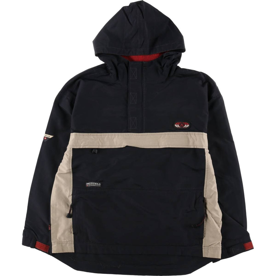 AIRWALK Half-Zip Anorak Parka, Men's XL Nylon black type Vintage Second Hand
