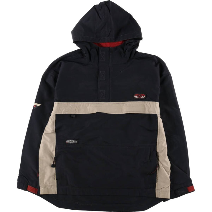 AIRWALK Half-Zip Anorak Parka, Men's XL Nylon black type Vintage Second Hand