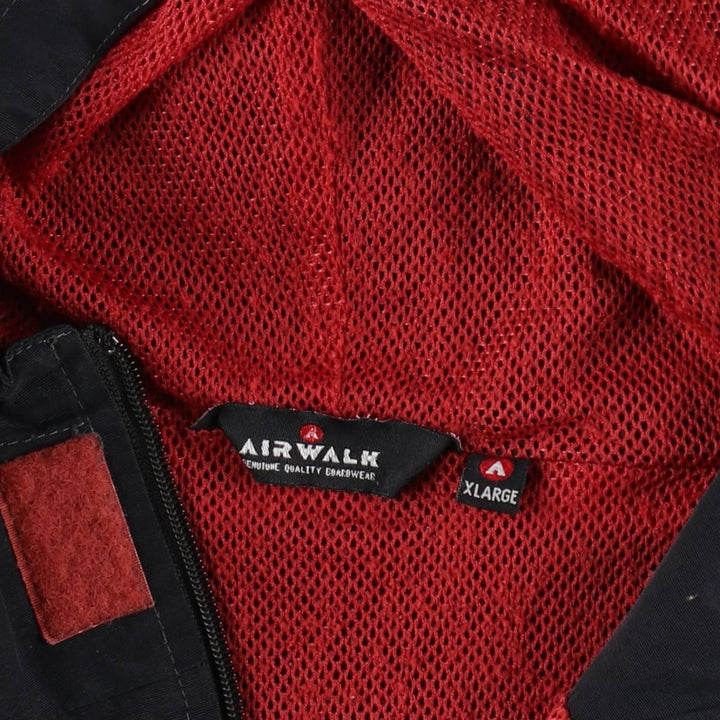 AIRWALK Half-Zip Anorak Parka, Men's XL Nylon black type Vintage Second Hand