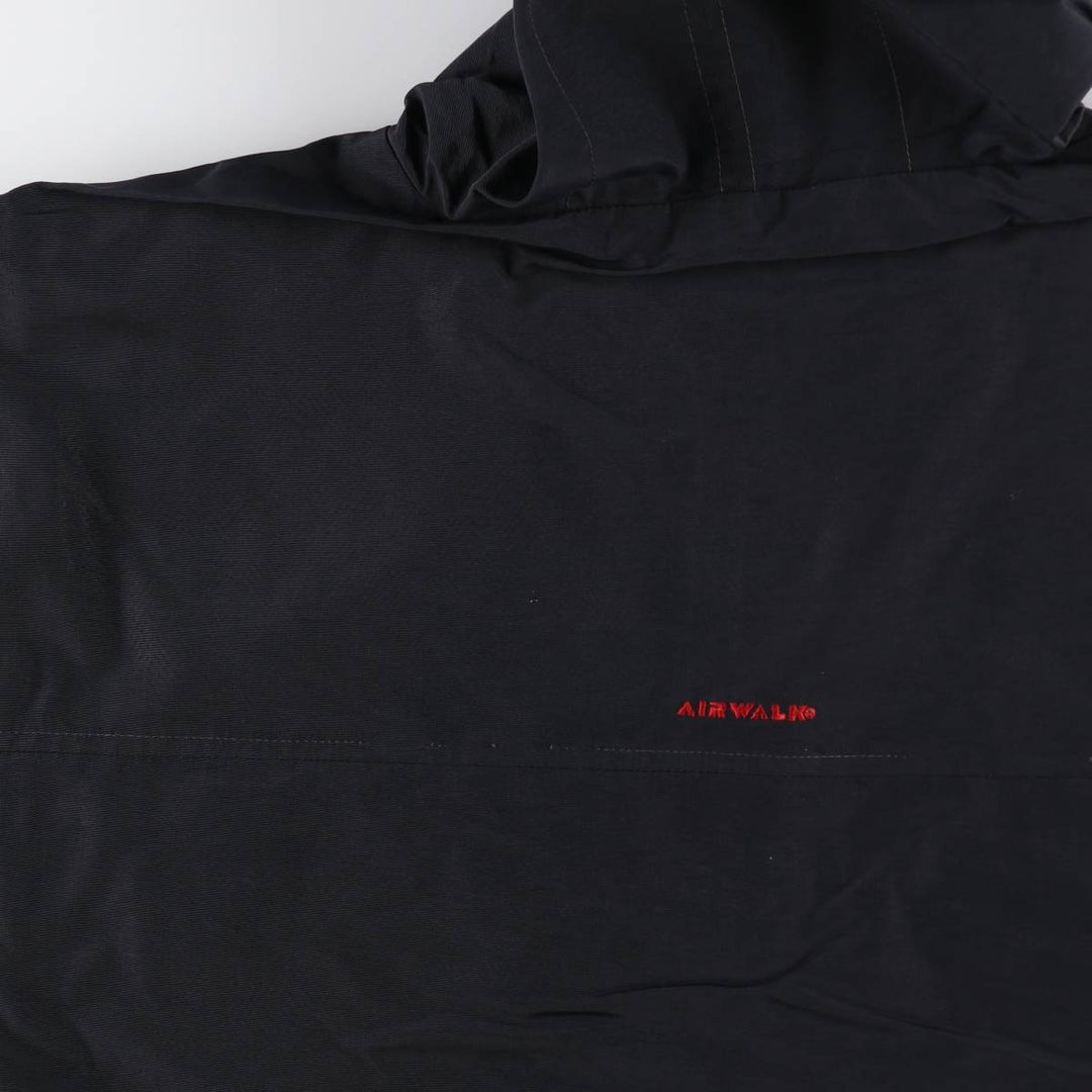 AIRWALK Half-Zip Anorak Parka, Men's XL Nylon black type Vintage Second Hand