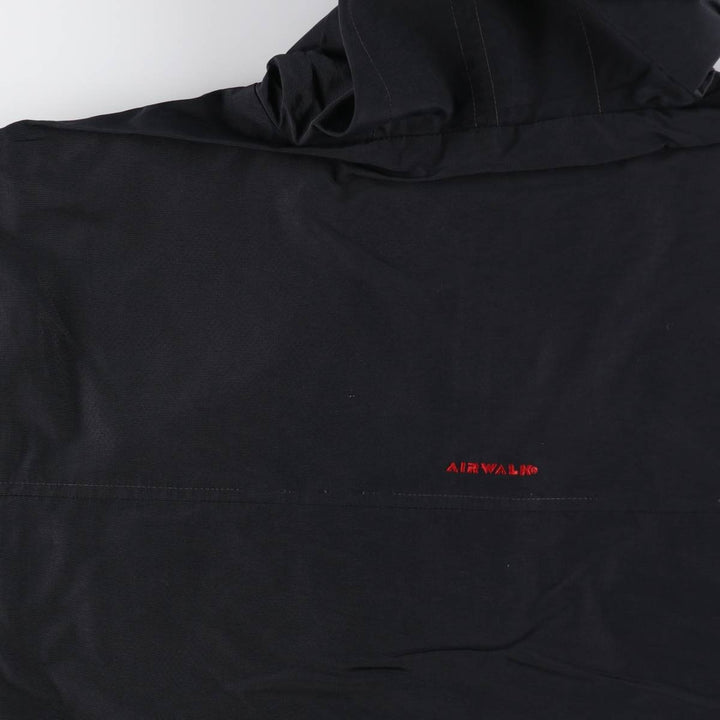 AIRWALK Half-Zip Anorak Parka, Men's XL Nylon black type Vintage Second Hand