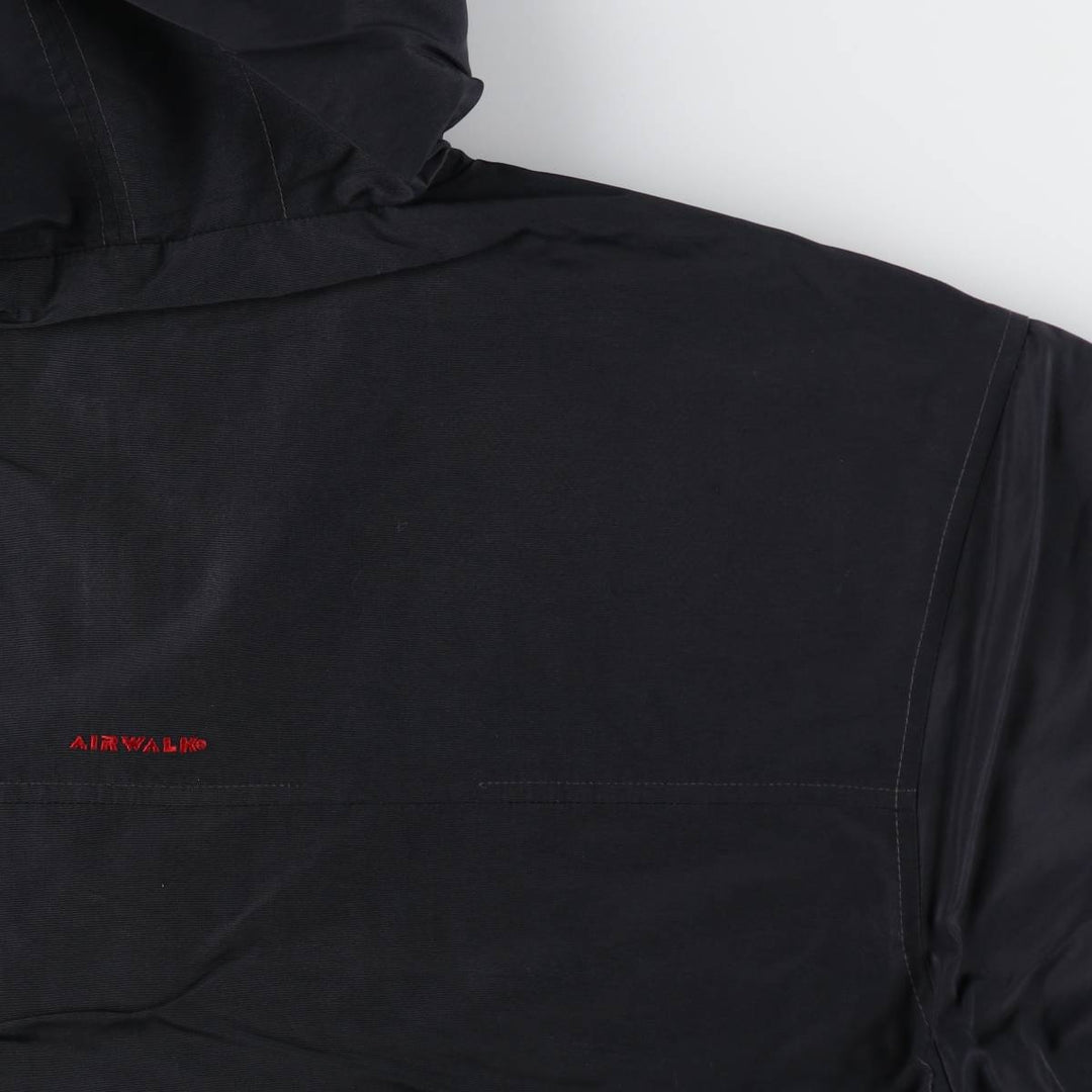 AIRWALK Half-Zip Anorak Parka, Men's XL Nylon black type Vintage Second Hand