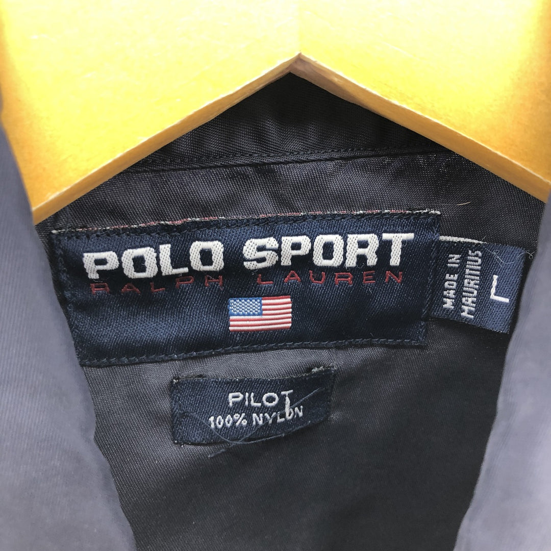 Vintage 1990'S Ralph Lauren Polo Sport Pilot nylon jacket, size L, men's Nylon navy blue type Vintage Second Hand