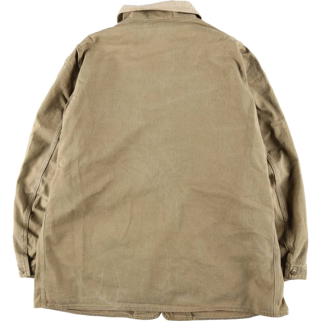 70s~80'S LLBean Herringbone Hunting Jacket with attached liner Made in USA Men's XXL /eaa514075
