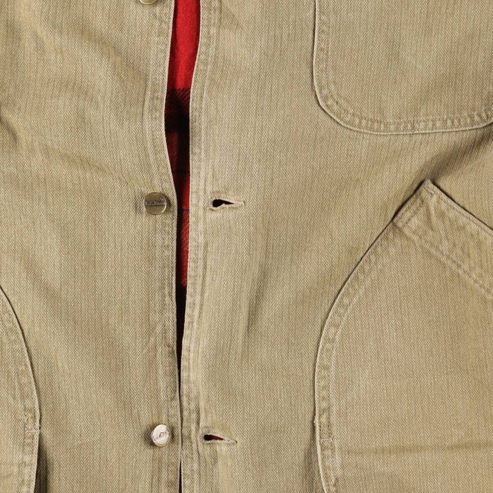 70s~80'S LLBean Herringbone Hunting Jacket with attached liner Made in USA Men's XXL /eaa514075