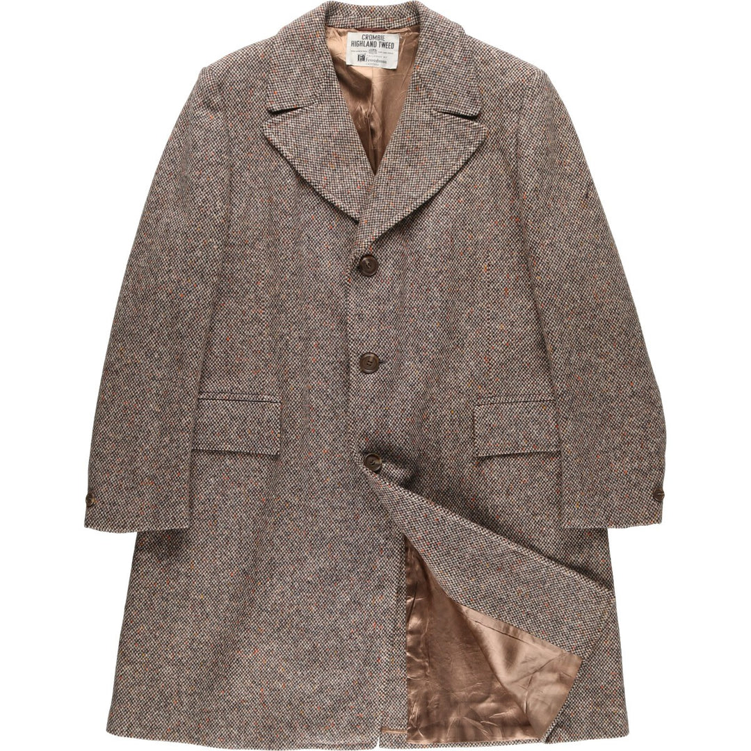 CROMBIE HIGHLAND TWEED Wool Chester Coat Men's Size L /eaa514127