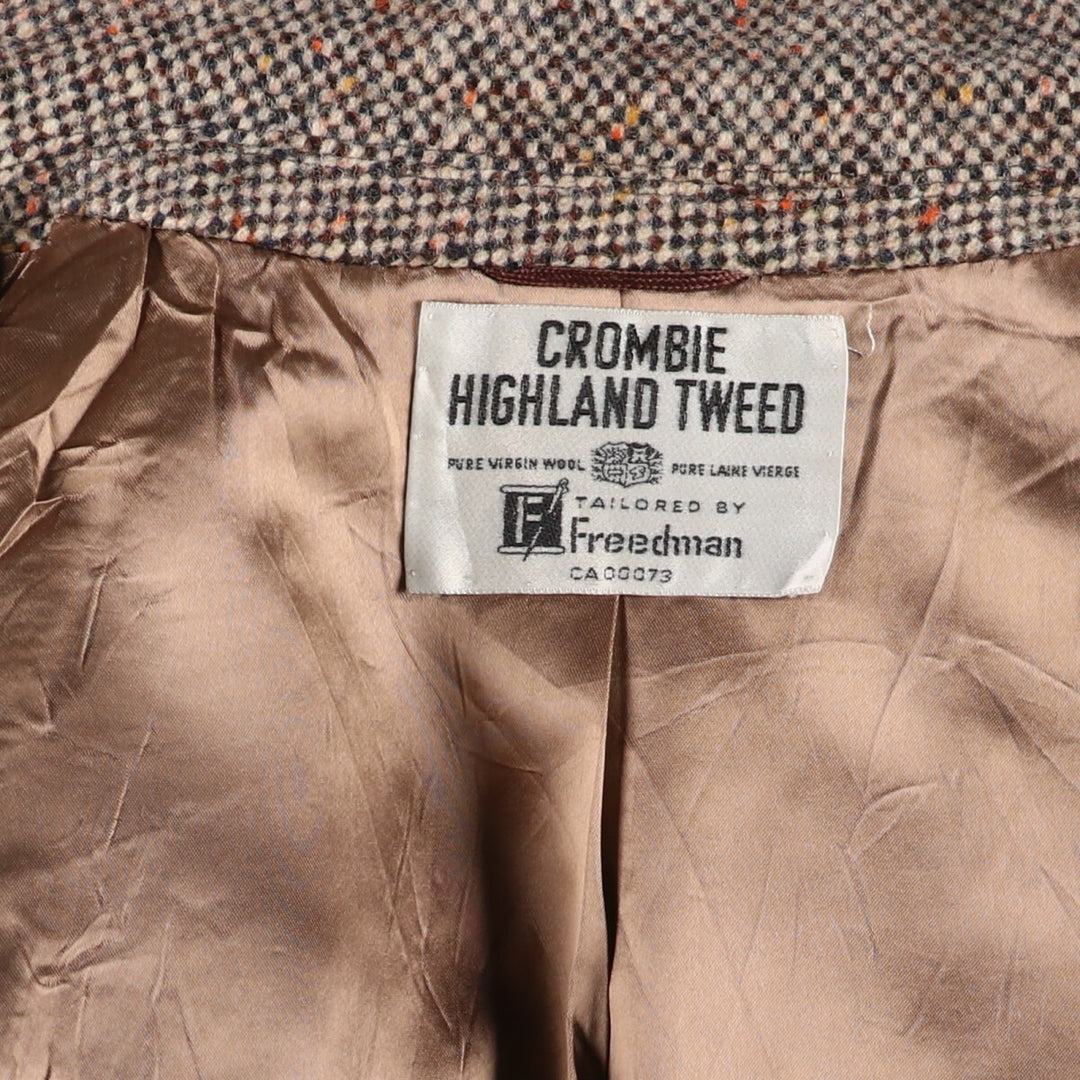 CROMBIE HIGHLAND TWEED Wool Chester Coat Men's Size L /eaa514127