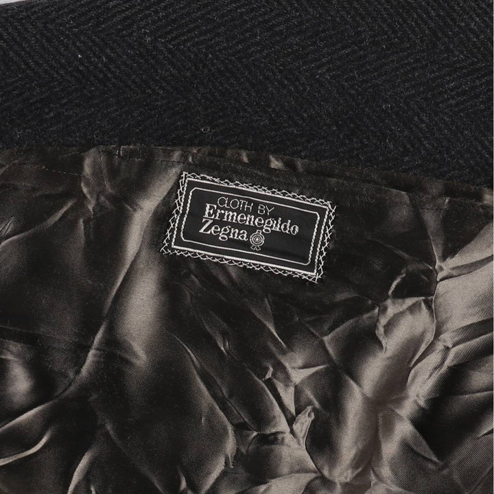 Ermenegildo Zegna Peaked lapel double-breasted herringbone Chester coat, men's size M / eaa514149