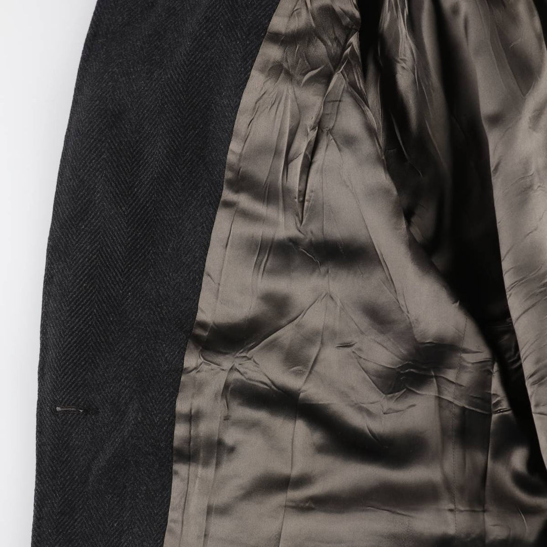 Ermenegildo Zegna Peaked lapel double-breasted herringbone Chester coat, men's size M / eaa514149