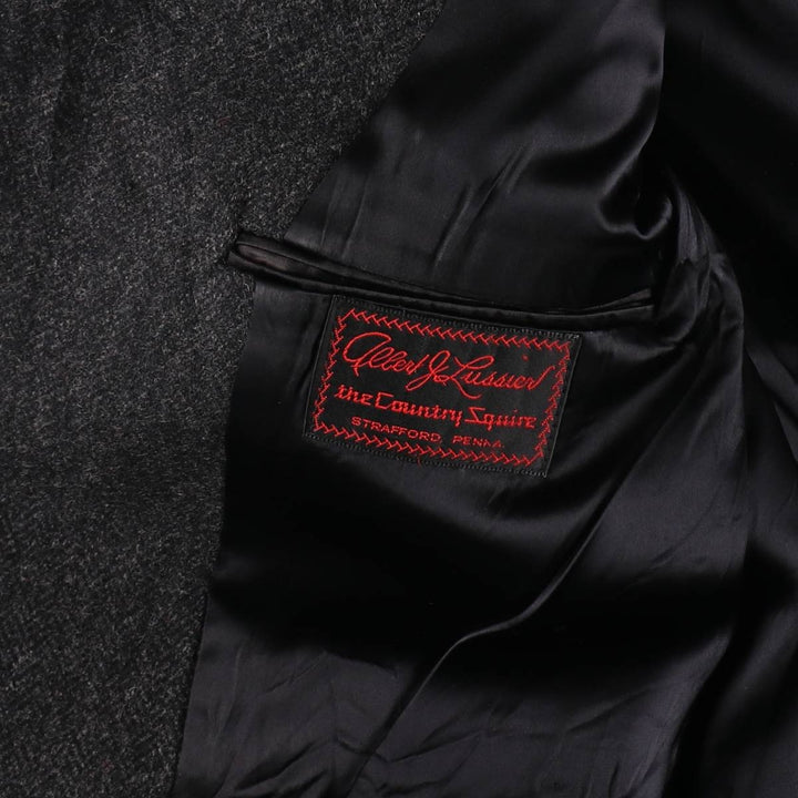 Herringbone wool Chester coat made in USA, men's size L /eaa514151