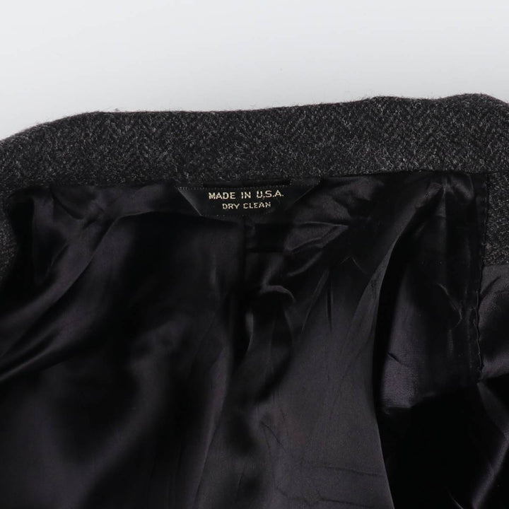 Herringbone wool Chester coat made in USA, men's size L /eaa514151