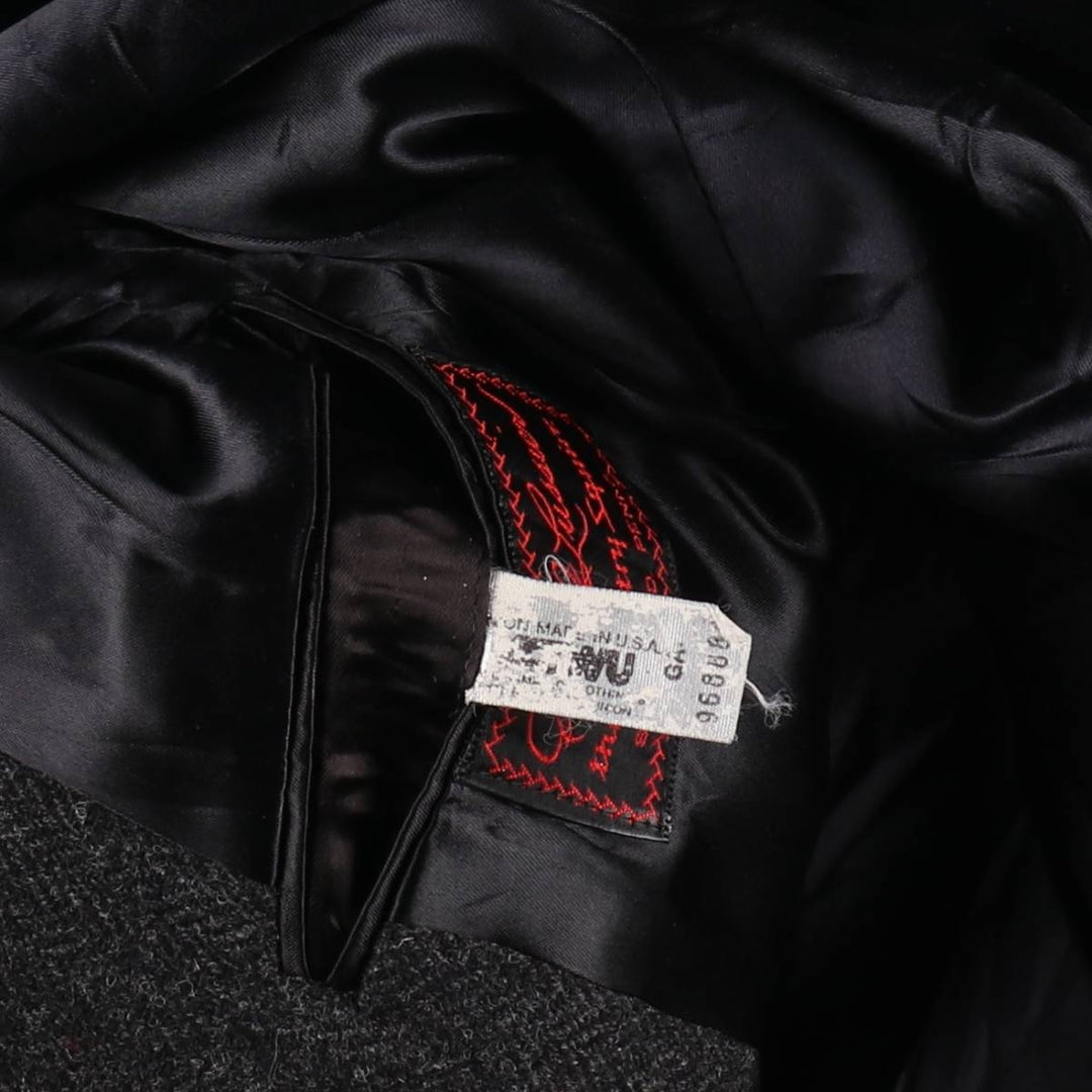 Herringbone wool Chester coat made in USA, men's size L /eaa514151