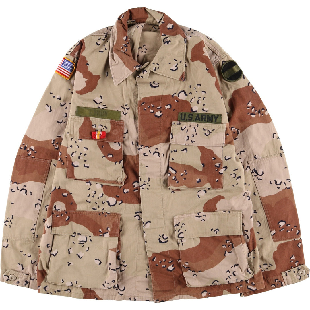 Authentic US military item, 1980'S camouflage Pattern 6C Desert Chocolate Chip Camo BDU military jacket, made in USA, men's M equivalent, vintage /eaa514210