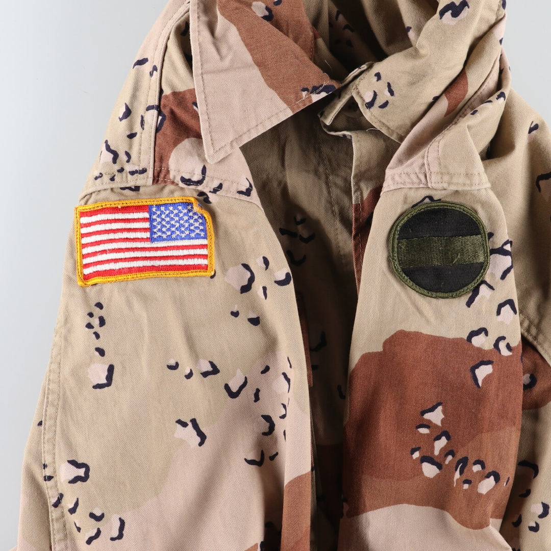 Authentic US military item, 1980'S camouflage Pattern 6C Desert Chocolate Chip Camo BDU military jacket, made in USA, men's M equivalent, vintage /eaa514210