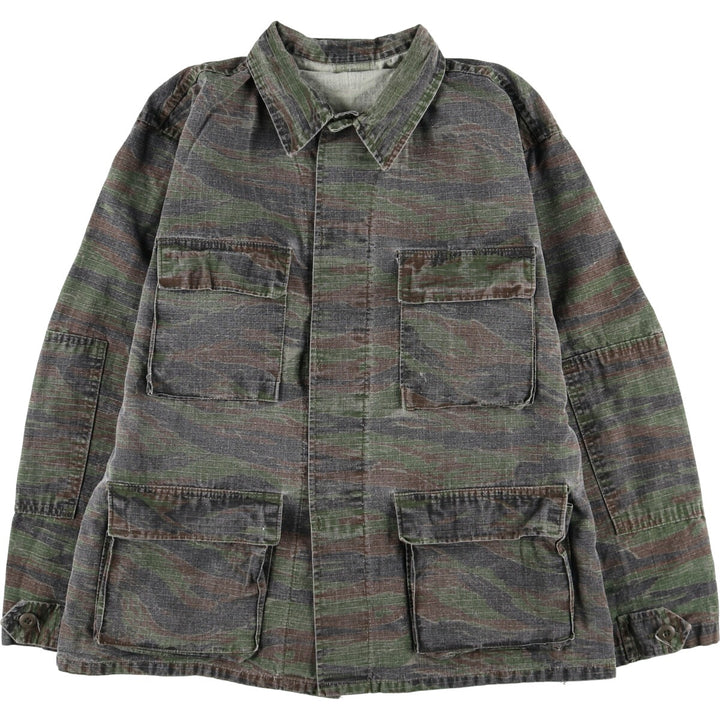 Civilian Camouflage Pattern Tiger Stripe Camo Ripstop BDU Military Jacket Made in USA Men's L size /eaa514212