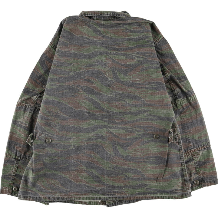 Civilian Camouflage Pattern Tiger Stripe Camo Ripstop BDU Military Jacket Made in USA Men's L size /eaa514212