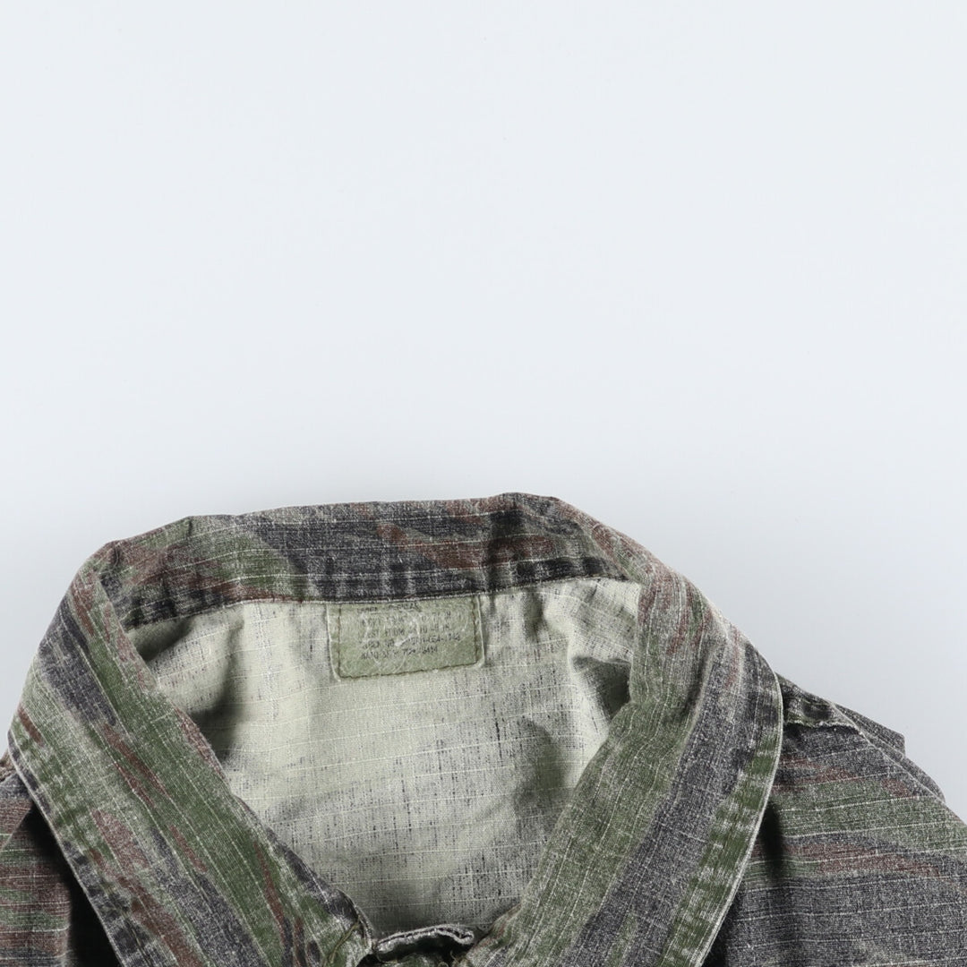 Civilian Camouflage Pattern Tiger Stripe Camo Ripstop BDU Military Jacket Made in USA Men's L size /eaa514212