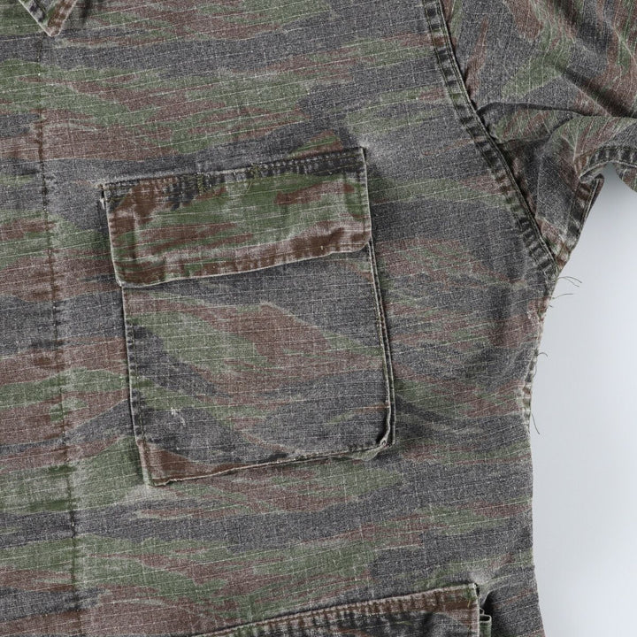 Civilian Camouflage Pattern Tiger Stripe Camo Ripstop BDU Military Jacket Made in USA Men's L size /eaa514212