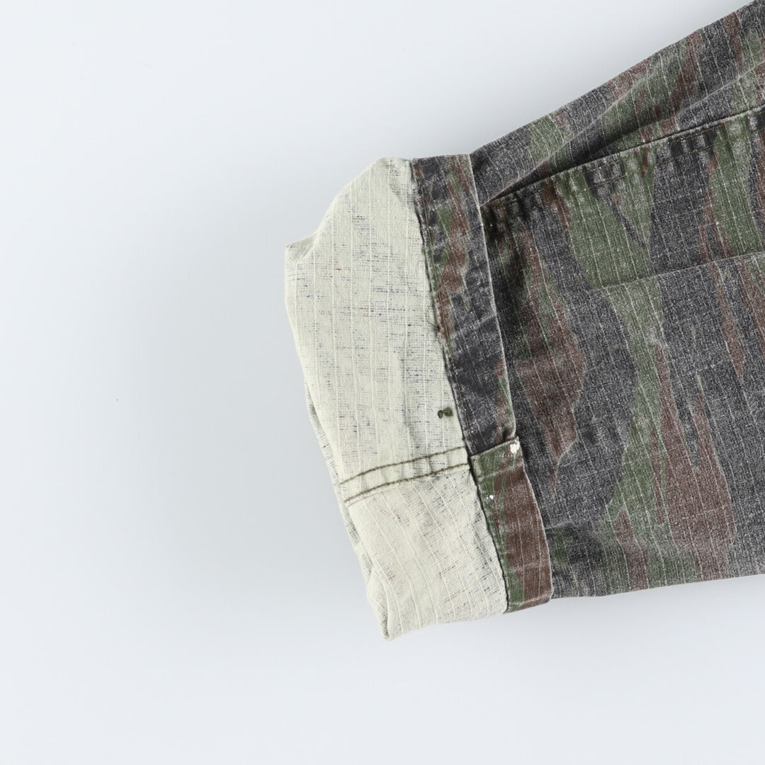 Civilian Camouflage Pattern Tiger Stripe Camo Ripstop BDU Military Jacket Made in USA Men's L size /eaa514212