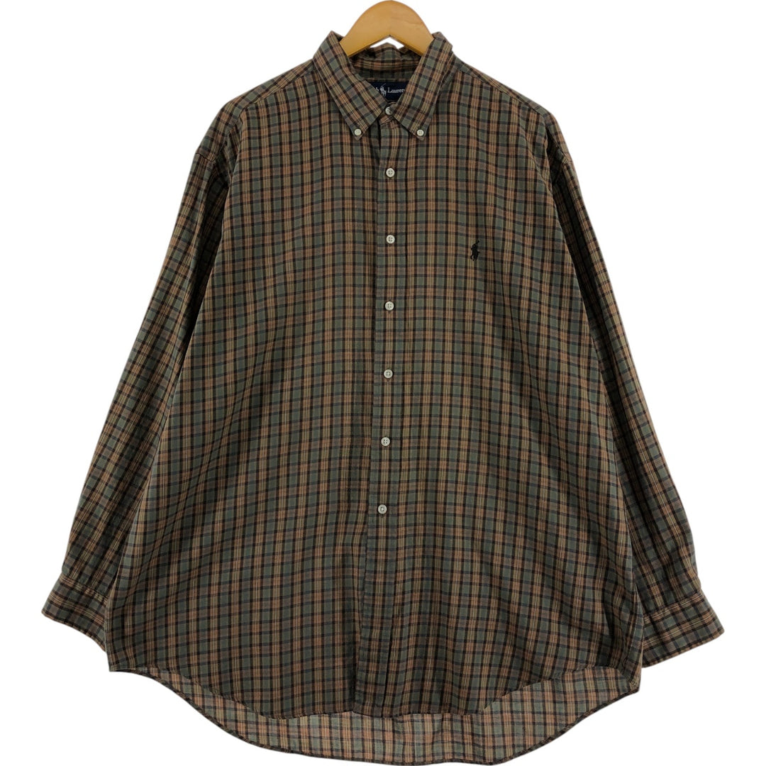 Ralph Lauren YARMOUTH Long Sleeve Button Down Check Shirt Men's XL /eaa514331