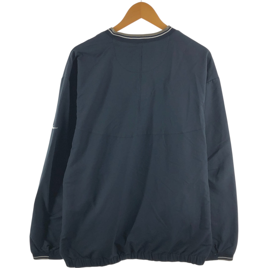 90s~00'S Nike Golf V-neck warm-up pullover, men's XL size polyester black type Vintage Second Hand