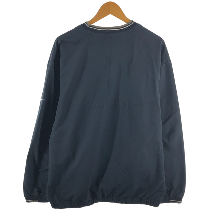 90s~00'S Nike Golf V-neck warm-up pullover, men's XL size polyester black type Vintage Second Hand