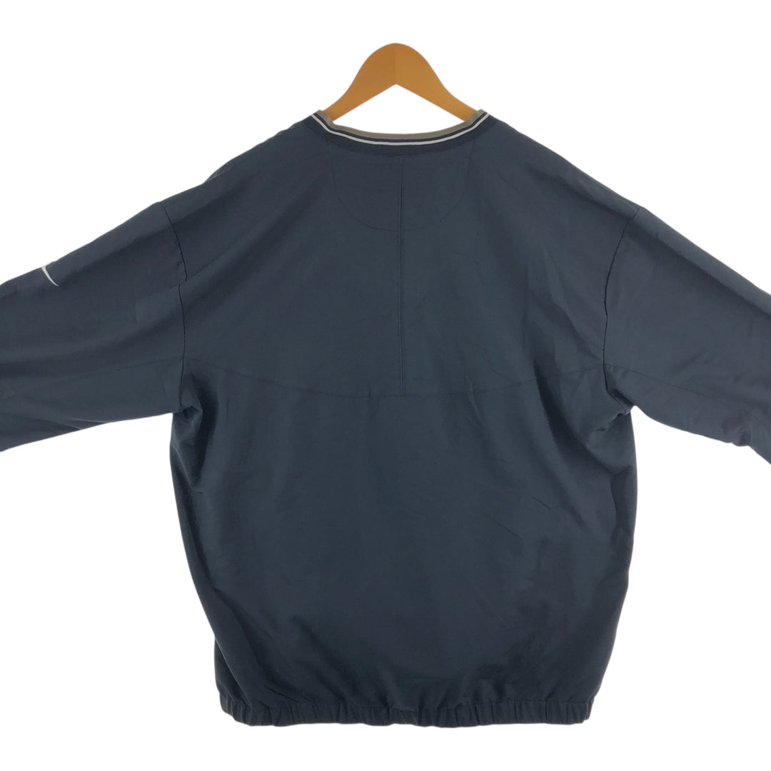 90s~00'S Nike Golf V-neck warm-up pullover, men's XL size polyester black type Vintage Second Hand
