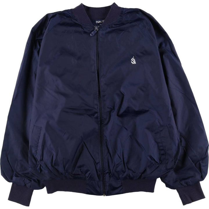 90'S Vintage Nautica Nylon Blouson with Back Logo, Men's Size XL Nylon navy blue type Vintage Second Hand