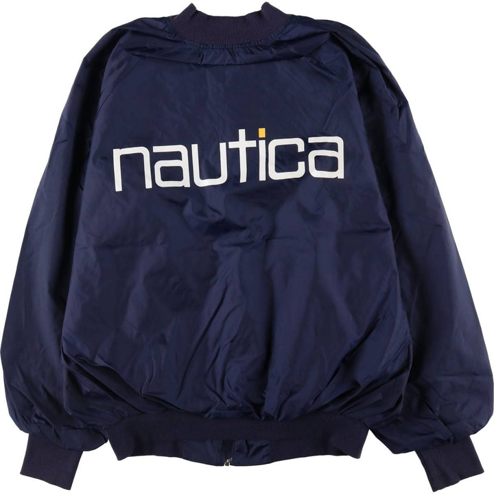90'S Vintage Nautica Nylon Blouson with Back Logo, Men's Size XL Nylon navy blue type Vintage Second Hand