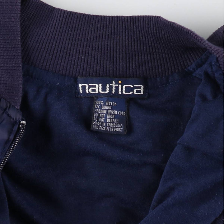 90'S Vintage Nautica Nylon Blouson with Back Logo, Men's Size XL Nylon navy blue type Vintage Second Hand