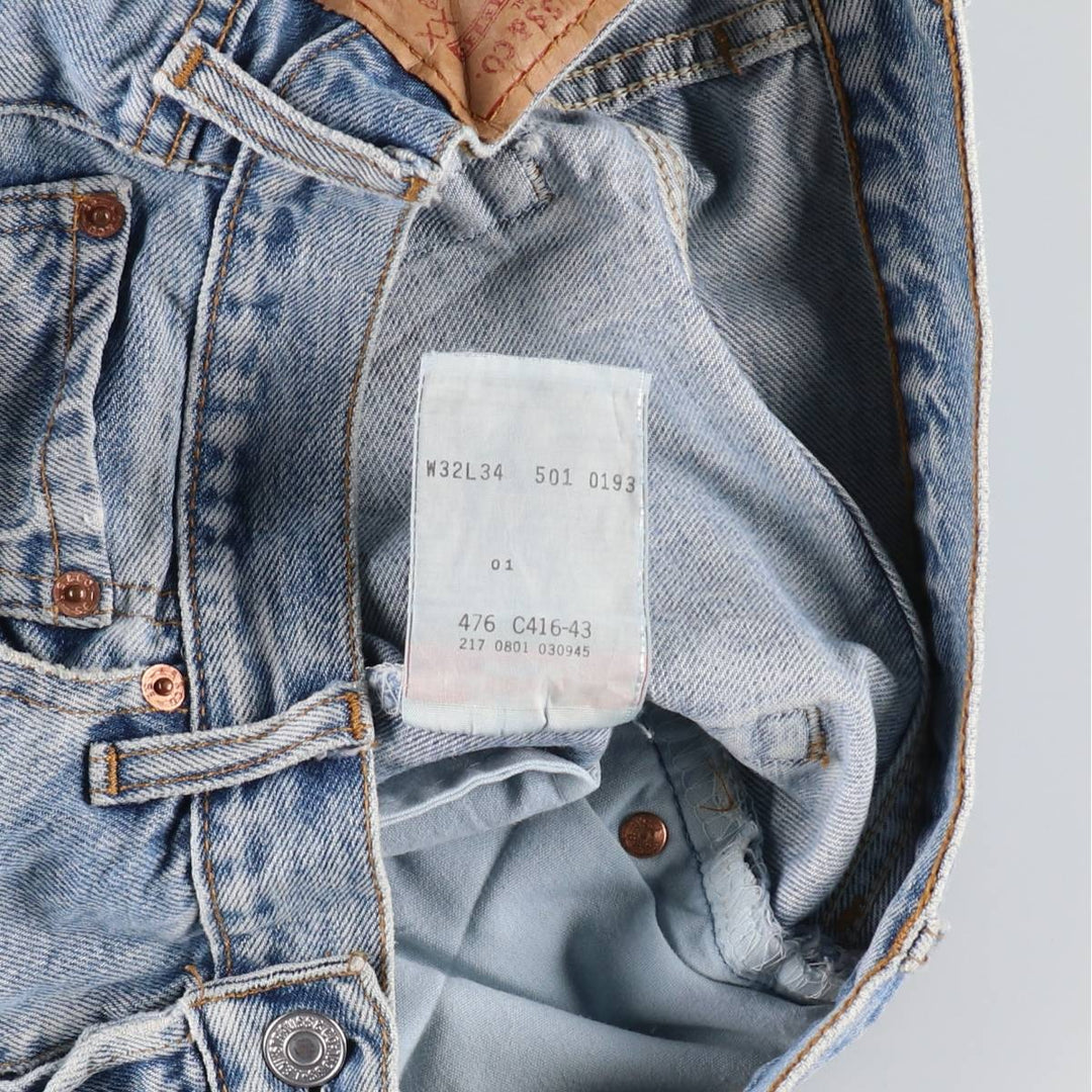 2000'S Levi's 501 Straight Denim Pants, Made in Canada, Men's Size W32 cotton Blue type light blue Vintage Second Hand