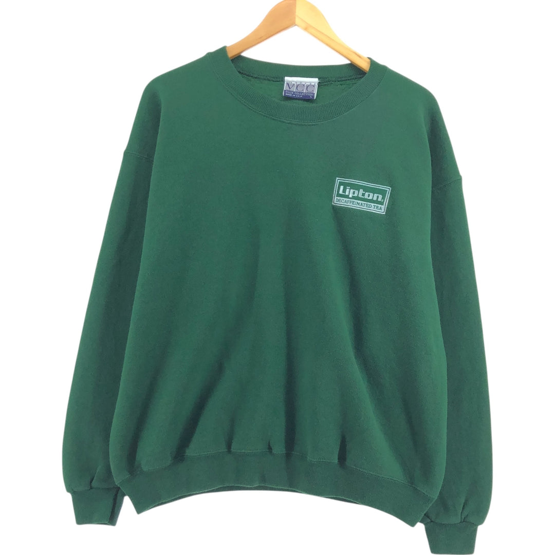 Vintage 90'S Hanes Lipton Advertising Sweatshirt, Made in USA, Men's Size L unclear Green type dark green Vintage Second Hand