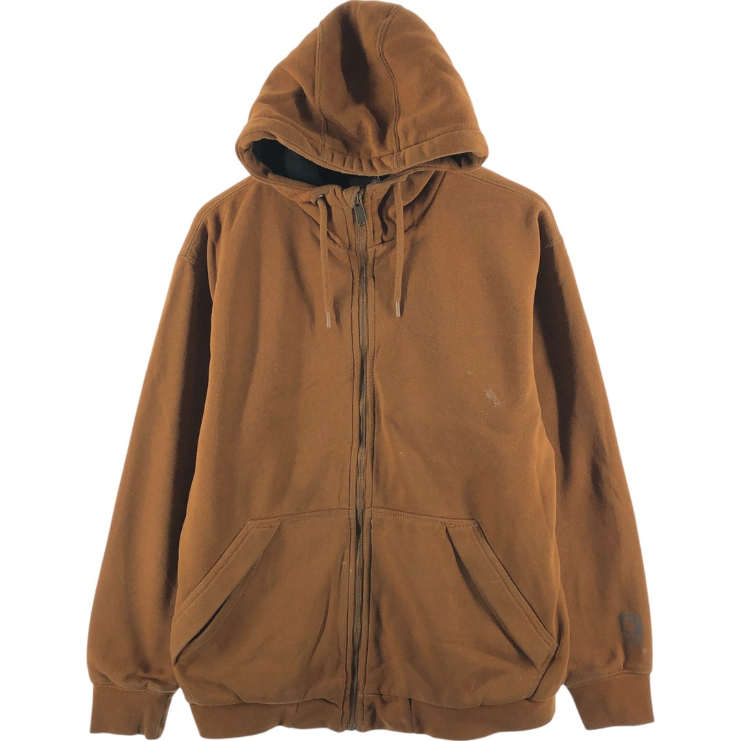 Carhartt Sweat Full Zip Hoodie, Men's M cotton brown type Vintage Second Hand