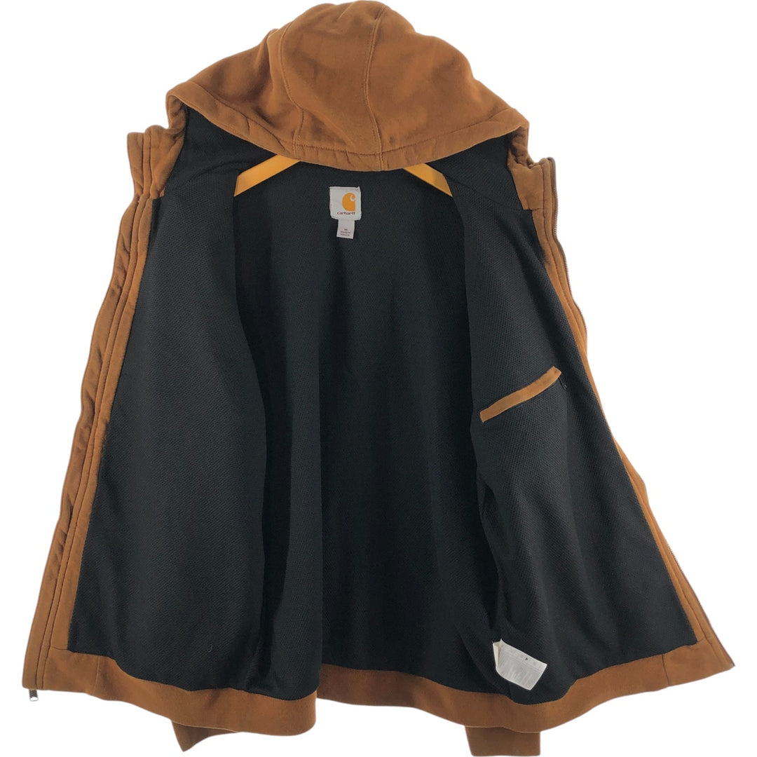Carhartt Sweat Full Zip Hoodie, Men's M cotton brown type Vintage Second Hand